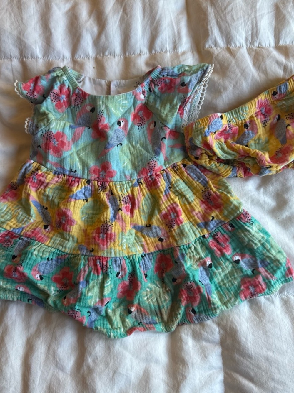 Baby Starters Mint Green and Pink Flamingo Print Baby Bottoms
